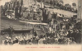 Rome Forum Temple and Altar of Caesar ceremony, Mussolini speech (EK)