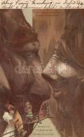 1898 Gorges de l´Aar rocks litho