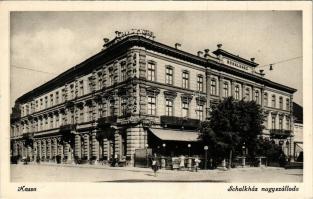 Kassa, Kosice; Schalk-ház szálloda, kerékpár, kávéház / hotel, autobus, bicycle, café