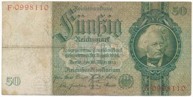 Német Harmadik Birodalom 1933. 50M T:F
German Third Reich 1933. 50 Mark C:F
Krause P#182.a