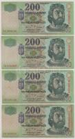 2004. 200Ft (4db, 2xklf betűjel: FA, FB) T:F