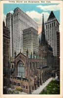 New York, Lower Broadway, Trinity Church, Skyscrapers