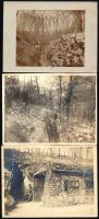 1917 Isonzó, olasz front, osztrák-magyar állások és kaverna (menedékként szolgáló mesterséges barlan...