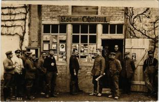 1917 Lese- und Schreibraum / Német katonai egység író- és olvasóterme 1917-ben a fronton / WWI Germa...
