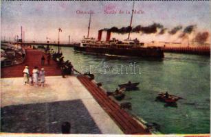 Oostende, Ostende; Sortie de la Malle / steamship, port, from a postcard booklet