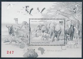 1997 Földrészek állatai (I.) - Afrika feketenyomat blokk piros sorszámmal (100.000)
