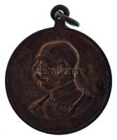 1914. "Világháború emlék 1914" kétoldalas bronz emlékérem Ferenc József portréjával, fülle...