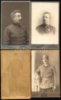 cca 1865-1915 Katonaportrék, 4 db vizitkártya különféle műtermekből (Kohaut József, Goszleth és Fia,...