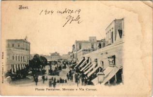 1904 Bari, Piazza Ferrarese, mercato e Via Cavour. Menotti Bassani / square, market (fl)