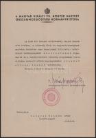 1940 Miskolc, a Magyar Királyi VII. Honvéd Hadtest Országmozgósítási Kormánybiztosa által küldött le...