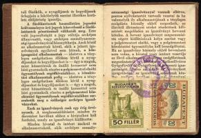 1942 Bp., Adóhivatali alkalmazott számára kiállított fényképes igazolvány + névjegykártya