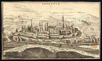 cca 1800 Kassa látképe, rézmetszet, 6,5×11,5 cm