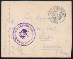 1916 Tábori posta levél "K.u.k. 109. Geb. Brig. San. Anstalt der k.u. 9. Lamdst. Etp. Brigade&q...