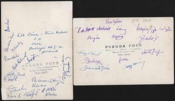 1948 MTK és 1954 Osztályozó MB. I-be jutásért, 2 db pecséttel jelzett Pobuda fotó, aláírásokkal (Heg...