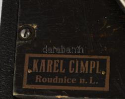 Karel Cimpl Roudnice gramofon, kopással, nem kipróbált, 28x23 cm
