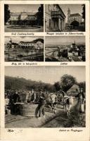 1940 Mór, Gróf Lamberg kastély, Magyar templom és Láncos kastély, Polgári fiú- és leányiskola, látké...