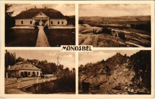 Mónosbél, Szabó kúria, kastély, látkép, kőbánya. Baross nyomda kiadása (EK)