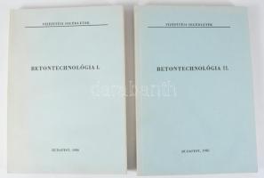 Betontechnológia I-II. (vízépítési segédletek sorozat) Bp., 1986. 169p., 263p.. Kiadói papírborítóva...