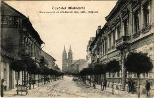 1914 Miskolc, Szemere utca, Mindszenti római katolikus templom. Grünwald Ignác kiadása (EB)