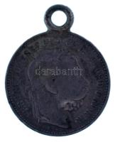 1892-1896(DN) 1K Ag "Ferenc József" érméből készített medál füllel és "Erzsike" ...