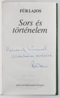 Für Lajos: Sors és történelem Dedikált! Magyar Fórum könyvek Aranyozott vászonkötésben