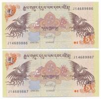 Bhután 2015. 5Ng (2x) sorszámkövetők "J14689886 - J14689887" T:UNC
Bhutan 2015. 5 Ngultru...