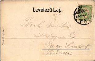 1905 Budapest I. Csikós szobor a Királyi lovarda előtt. Taussig Arthur 3036. (EK)