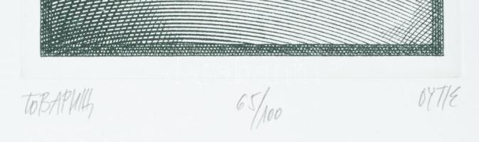 Orosz István (1951-): Távárisi. Színes rézkarc, papír, jelzett. Számozott (65/100). 17×12,5 cm