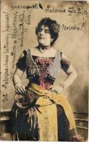 1903 Bartolucci Viktória, Vittorina Bartolucci operaénekesnő, a címzett ő maga (ragasztónyom / glue ...