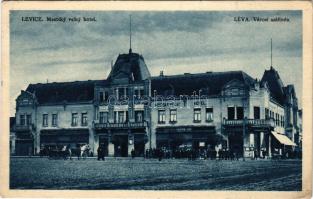 1938 Léva, Levice; Mestsky velky hotel / Városi szálloda, Kertész Lajos, Holzmann Bódog üzlete. J. D...