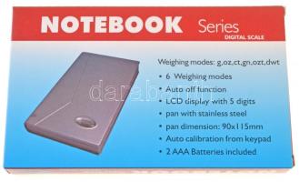 NOTEBOOK digitális ékszermérleg 0,01-500g eredeti dobozában, leírással, új állapotban NOTEBOOK pocke...