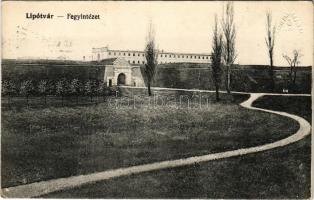 Lipótvár, Újvároska, Leopoldov; Fegyintézet, börtön. Vasúti levelezőlapárusítás 253. / prison (gyűrő...