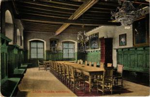 1916 Lőcse, Levoca; Városháza tanácsterme, belső. Braun Fülöp kiadása / town hall, interior (EB)