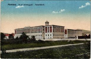 Munkács, Mukacheve, Mukacevo; M. kir. dohánygyár / Tabakfabrik / tobacco factory (kopott sarkak / wo...