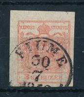 1850 3kr HP III üreges nyomat, lemezhiba "FIUME"