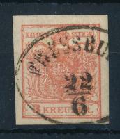 1850 3kr HP III kerettörés "PRESSBU(RG)"