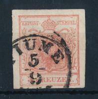 1850 3kr MP Ib gravurtype 2-2 "FIUME" Sign: Ferchenbauer