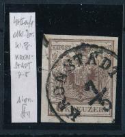 1850 6kr HP I sötétbarna lemezhibás bélyeg "KRONSTADT" azonosítás: Strakosch