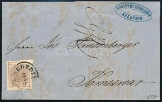 1858 6kr MP III levélen teljes tartalommal "SZEGEDIN" - Temesvar