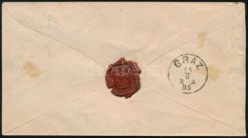 1885 3kr díjjegyes boríték 2kr kiegészítéssel "MEHALA TEMES M." (Gudlin 150 pont) - Graz