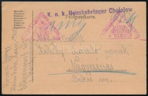 1918 Hadifogolylap hazatérő táborból "Heimkehrlager Cholojow" - Nagyszénás