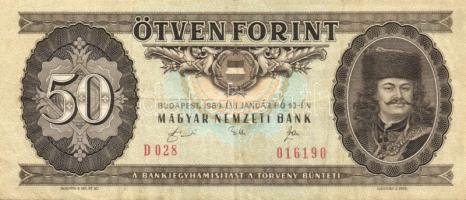 1983-1989. 50Ft (3x) + 1990. 500Ft T:II+,III