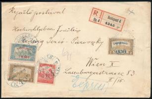 1918 Ajánlott légi levél Repülő posta sorral Bécsbe