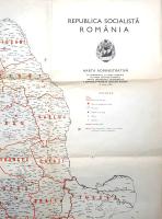 [Térkép] Republica Socialista România. A Román Szocialista Köztársaság kétszínnyomású, kizárólagosan...