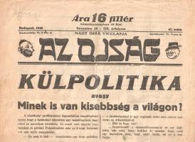 [Folyóirat] Az Ojság. Nagy Imre vicclapja. XIX. évfolyam, 47. szám. (1938. november 20.) [Hiányos.]
...