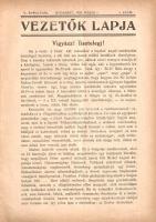 [Folyóirat] Vezetők Lapja. Felelős szerkesztő: Farkas Gyula. V. évfolyam, 4-12. szám. (1928. április...