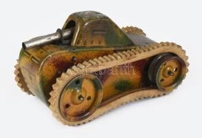 cca 1920-1935 CKO Germany német "Tank 340" játék lemeztank, kulccsal, szerkezete működik, ...
