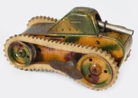 cca 1920-1935 CKO Germany német "Tank 340" játék lemeztank, kulccsal, szerkezete működik, ...