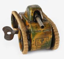cca 1920-1935 CKO Germany német "Tank 340" játék lemeztank, kulccsal, szerkezete működik, ...