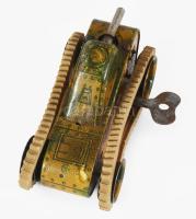 cca 1920-1935 CKO Germany német "Tank 340" játék lemeztank, kulccsal, szerkezete működik, ...